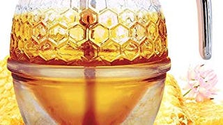 Hunnibi Honey Dispenser No Drip Glass - Honey Container...