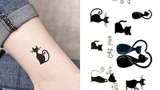 Oottati Small Cute Temporary Tattoo Cats Love Totem (2...