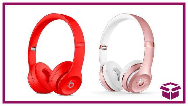 In red or rose gold, the Beats Solo3 over-ear headphones deliver amazing sound quality.