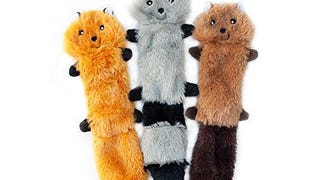 ZippyPaws Skinny Peltz - Fox, Raccoon, & Squirrel - No...