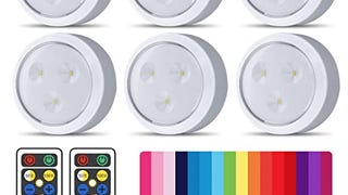 Brilliant Evolution 6-Pack Wireless RGB LED Lights - Battery...